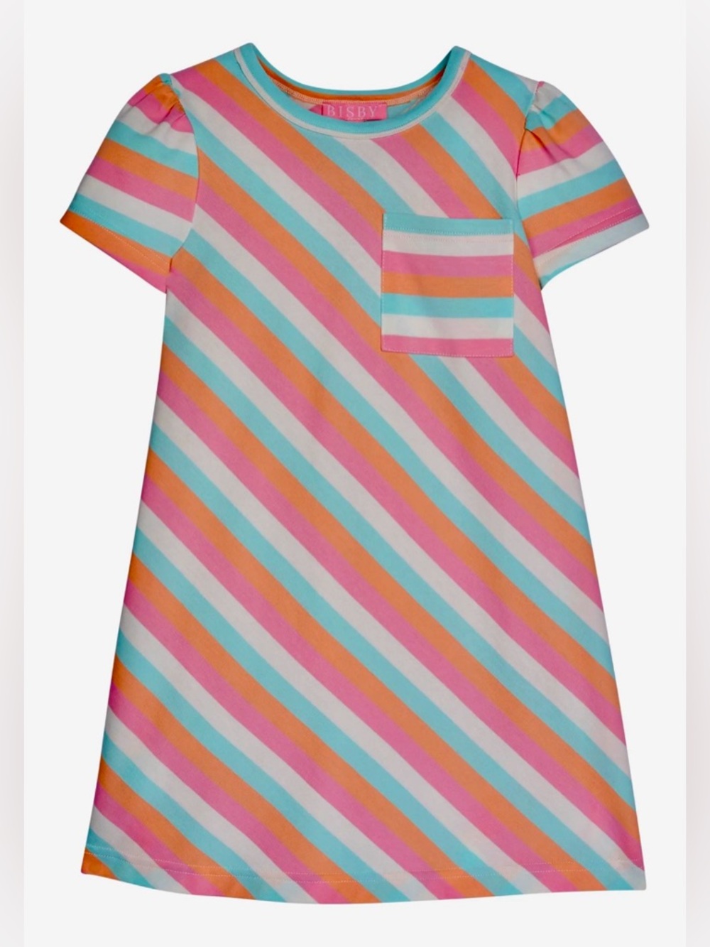 Bisby Kid’s Everyday Dress Cotton Sherbert Stripe Size 5